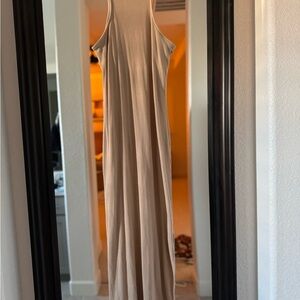 Old Navy Tan Pleated Maxi Sundress
